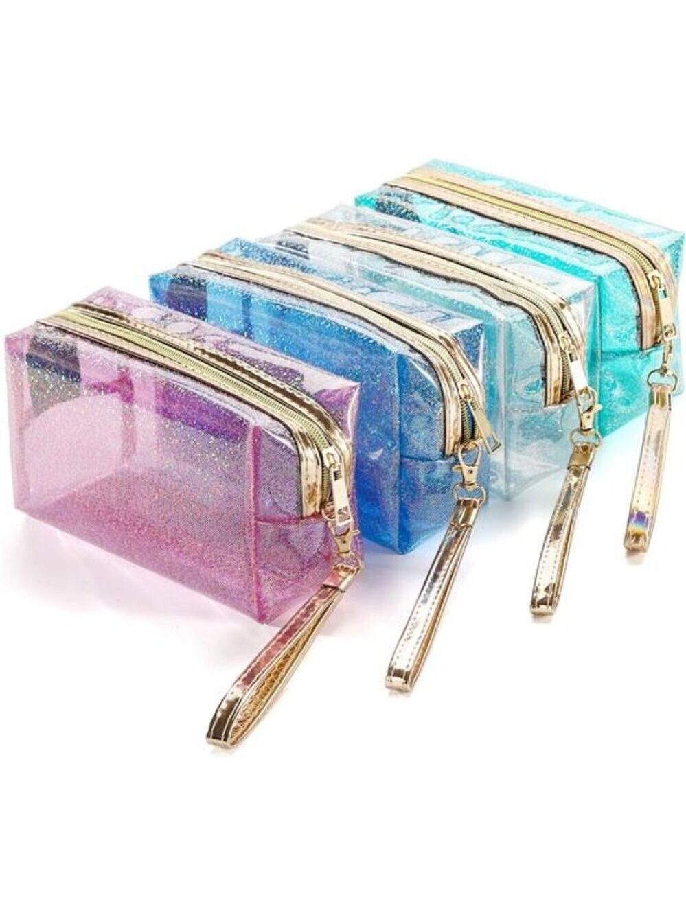 Clear Makeup Bag Waterproof Cosmetic Bag Zippered Toiletry Bag Portable Set